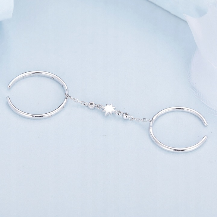 Pierścionek Srebrny Regulowany Podwójny Srebro 925