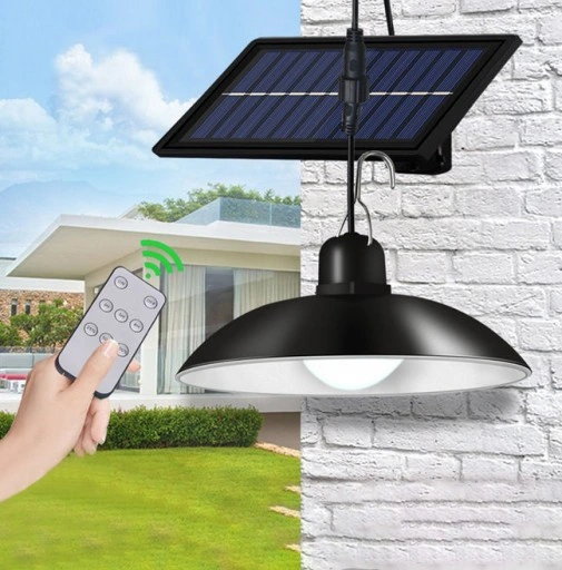 Lampa Żyrandol LED Panel Solarny Kemping Żarówka
