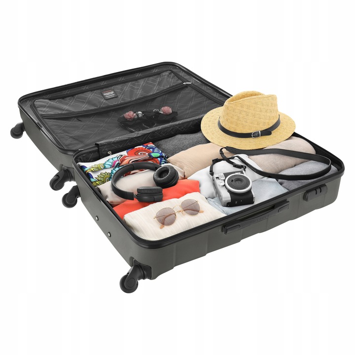 Duża Twarda WALIZKA Podróżna Bagaż REJESTROWANY Pojemna TORBA XXL 4 KÓŁKA