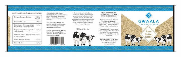 Masło klarowane Ghee Gwala 1Kg