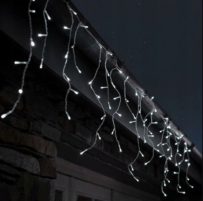 LAMPKI SOPLE ZEWNĘTRZNE 200LED IP44 ŚWIATŁO STAŁE + FLASH - BIAŁE ZIMNE 8m