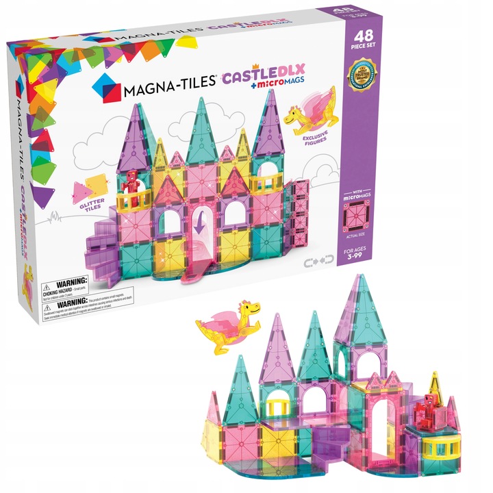 klocki magnetyczne duży Zamek DXL 48 elementów Magna Tiles księżniczki