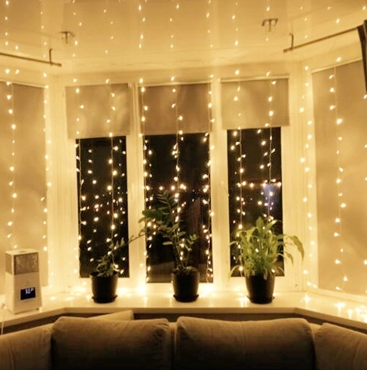 Kurtyna świetlna LED 1,5x2,5 ciepła biel nietypowa