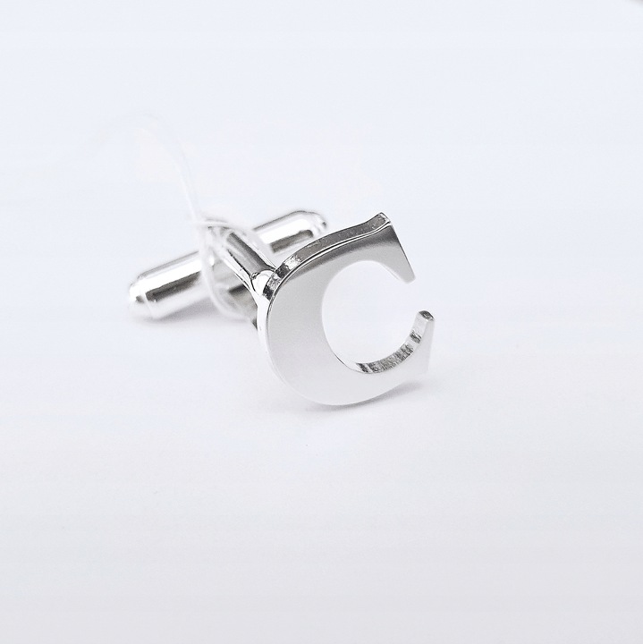 Spinki do mankietów inicjały litery - srebro 925