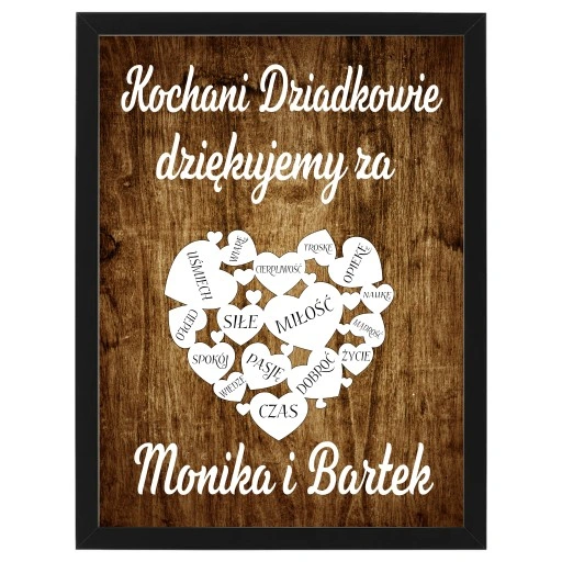 PODZIĘKOWANIE DLA DZIADKÓW PREZENT DLA BABCI DZIADKA RAMKA XXL 30X40 DUŻA