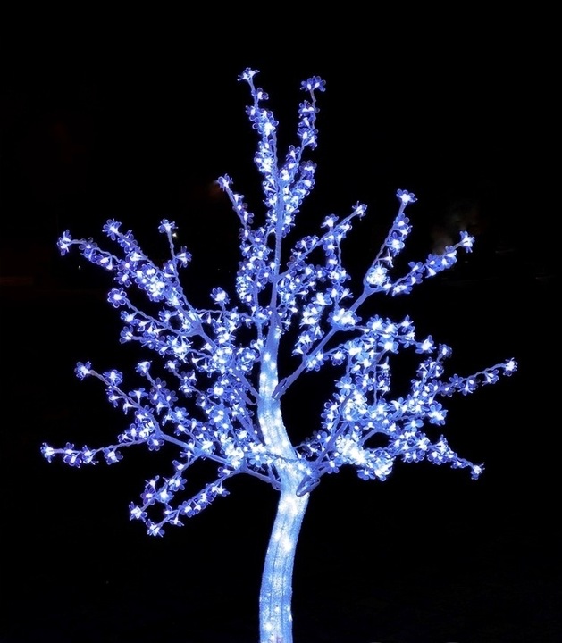 DUŻE ZEWNĘTRZNE DRZEWKO LED AKRYL NIEBIESKIE 120CM FLASH GD521