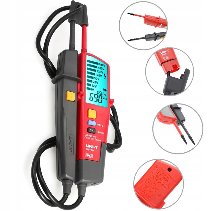 Prónik 3fazowy Miernik AC/DC 690V UT18D Tester RCD