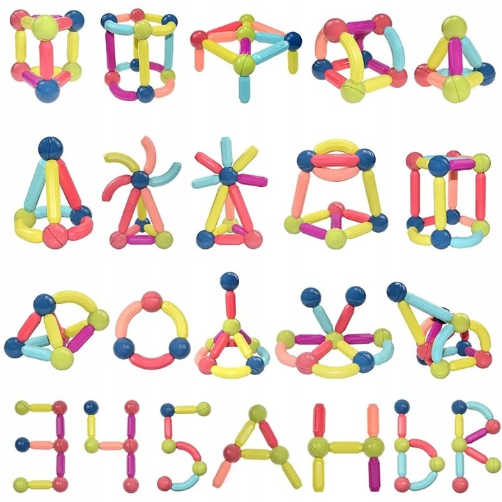 KLOCKI MAGNETYCZNE EDUKACYJNE DUŻE MAGNETIC STICKS XXL ZESTAW