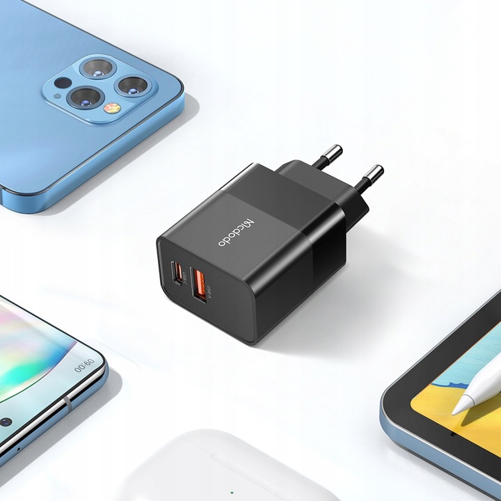 MCDODO SZYBKA ŁADOWARKA USB + USB-C 20W DO IPHONE