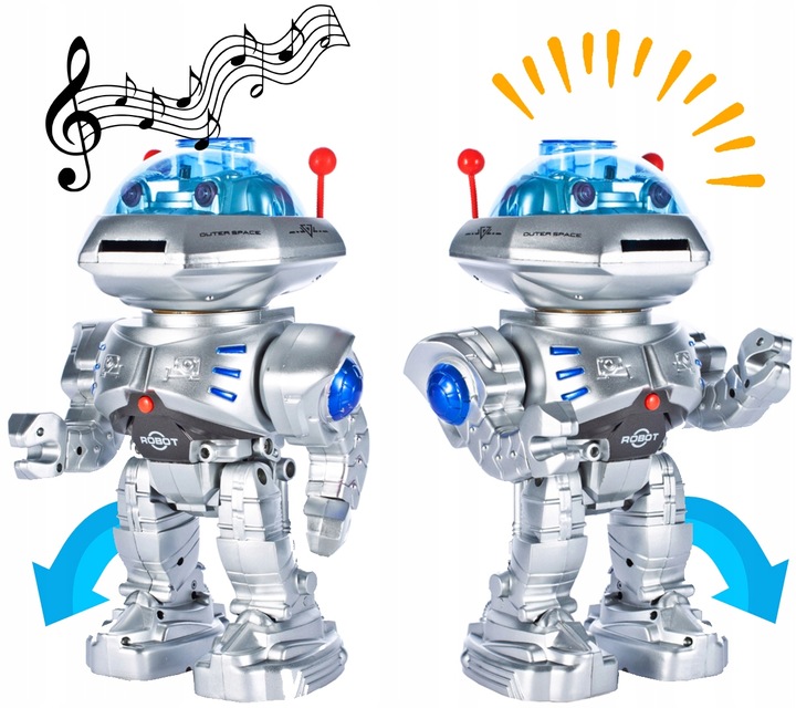 ZDALNIE STEROWANY ROBOT Pilot R/C STRZELAJĄCY KRĄŻKAMI do 5 metrów CHODZI