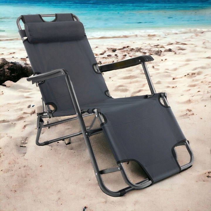 3 WZORY LEŻAK PLAŻOWY FOTEL OGRODOWY SKŁADANY NA PLAŻĘ 2W1