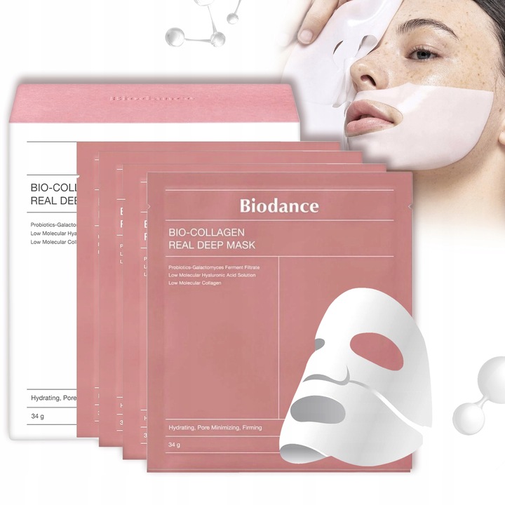 4 Szt Biodance Bio-kolagen Real Deep Mask Redukcja zmarszczków i linii