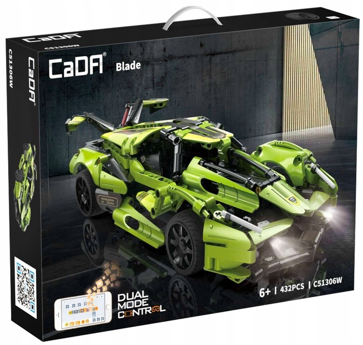 KLOCKI CADA AUTO ZDALNIE STEROWANE BALDE 432 ELEMENTY RC DUAL MODE + LED
