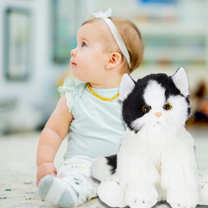 Maskotka kot pluszowy jak żywy przytulanka miękka prezent pluszak kocia