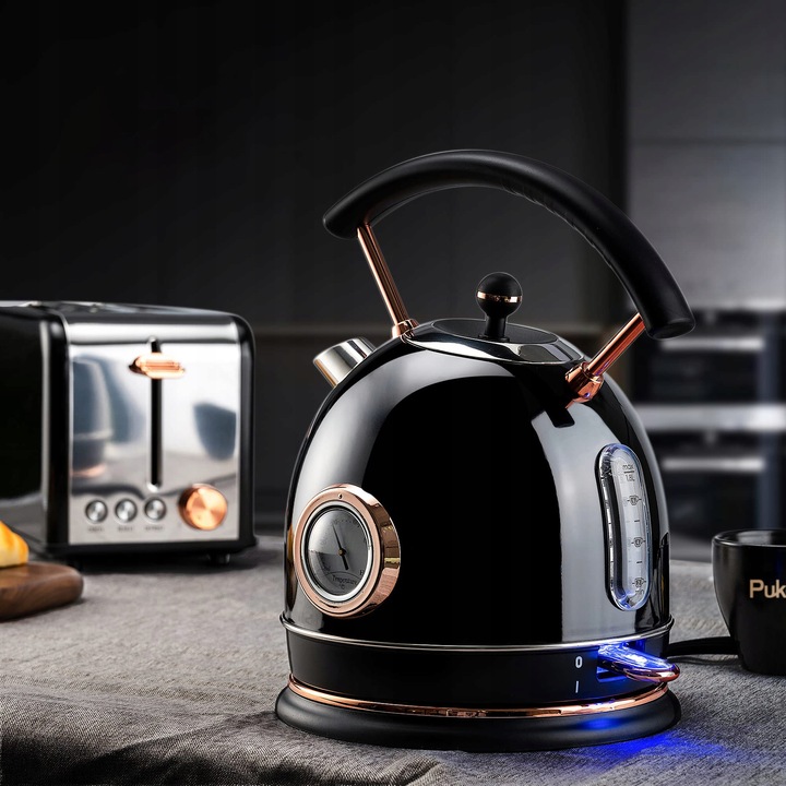 CZAJNIK ELEKTRYCZNY BEZPRZEWODOWY LED MODNY 1,8L 1500W INOX Z TERMOMETREM