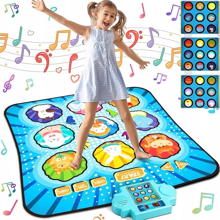 INTERAKTYWNA MATA DO TAŃCZENIA GRA ZRĘCZNOŚCIOWA TANECZNA MUZYCZNA 4TRYBAMI