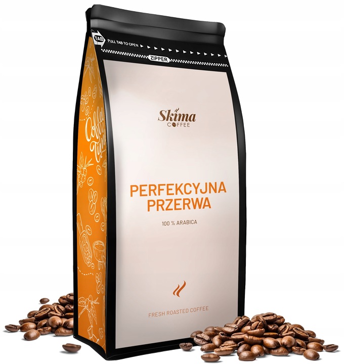Kawa ziarnista 1kg PERFEKCYJNA PRZERWA 100% ARABICA do ekspresu + GRATIS