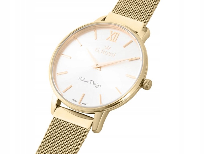 Złoty damski klasyczny zegarek na bransolecie elegancki modny na prezent