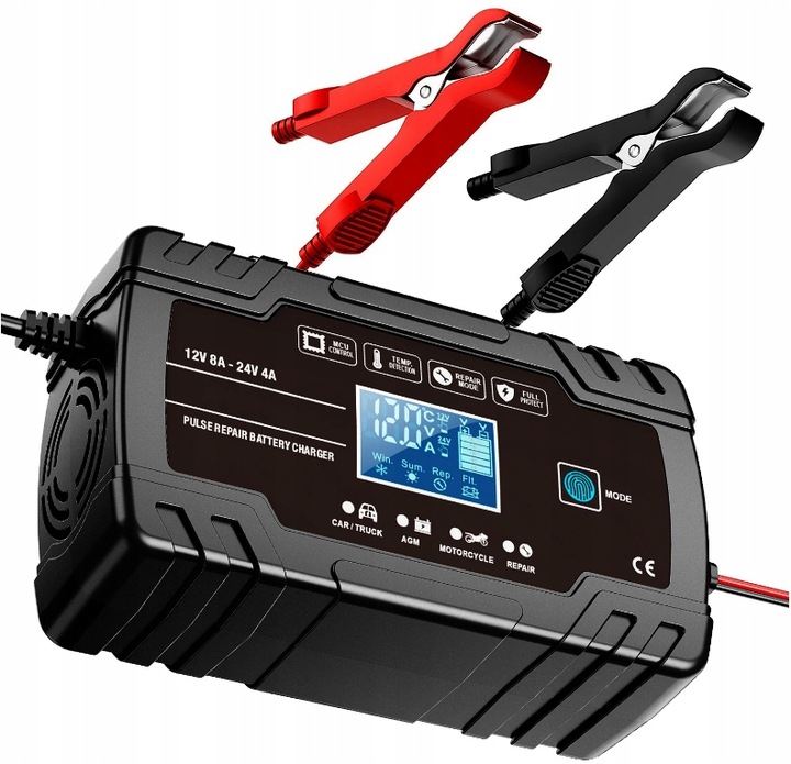 PROSTOWNIK AUTOMATYCZNY Z FUNCJĄ NAPRAWY 12V 24V LED ŁADOWARKA AKUMULATORÓW