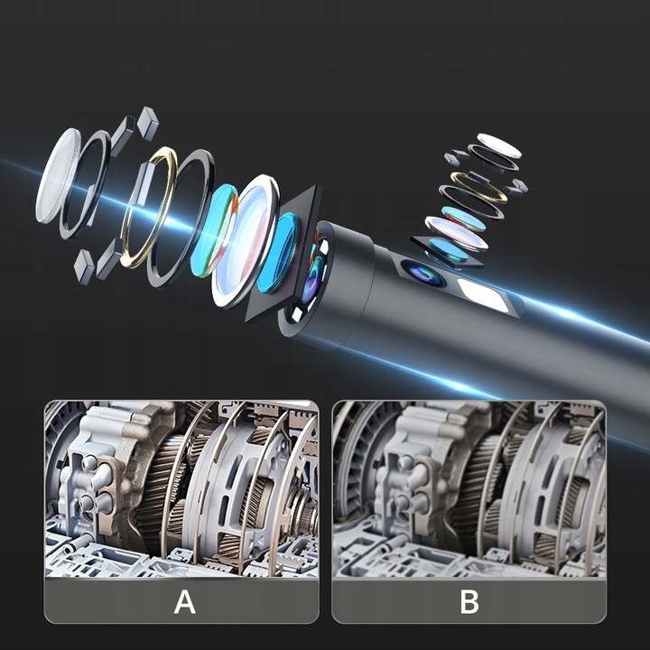 KAMERA INSPEKCYJNA ENDOSKOP WiFi Android iOS DUO LED WARSZTATOWA 5m PRZEWÓD