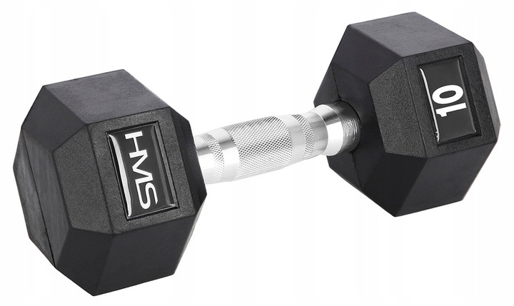 HMS Zestaw Hantli Gumowanych Heksagonalnych Do Ćwiczeń Fitness 2x10 kg