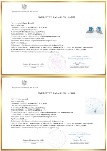 Mennica Świdnicka - Zestaw Prezent na Urodziny Srebrny Komplet Srebro