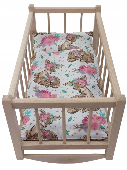KOŁYSKA DLA LALEK drewniana Pościel SARENKI - MOŻLIWOŚĆ WYBORU POŚCIELI