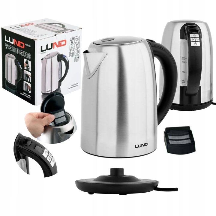 LUND CZAJNIK ELEKTRYCZNY 1,7L STAL NIERDZEWNA REGULACJA TEMPERATURY 68194