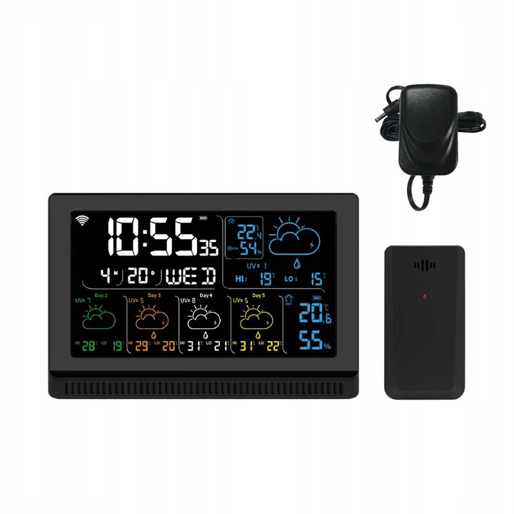 Stacja pogodowa pogody meteo TERMOMETR HIGROMETR WiFi TUYA BAROMETR ZEGAR