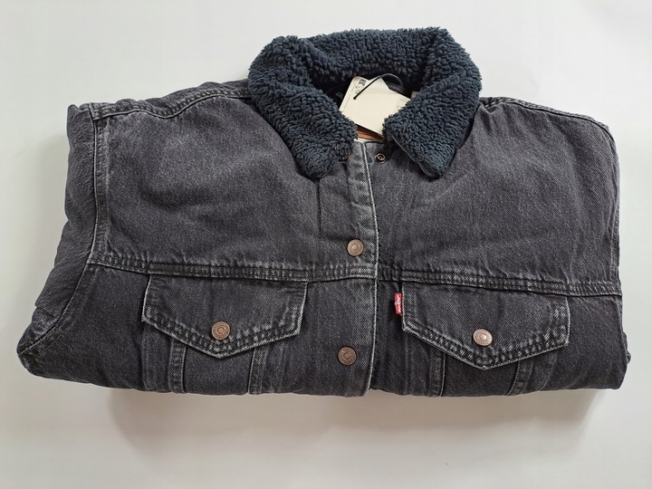 Damska kurtka Levi's dżinsowa z podszewką ze sztucznego futra | R. XS