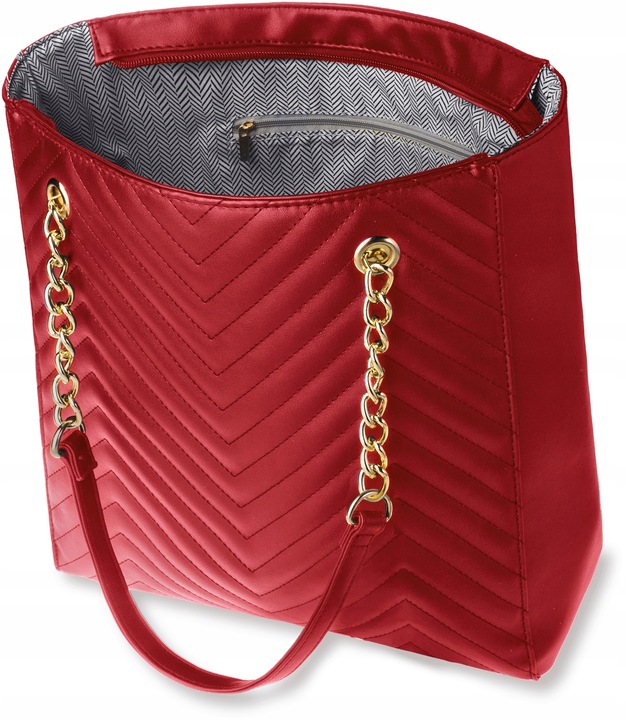 Torebka Damska Pikowana Duża A4 Frędzle Shopper Torba Z Łańcuchem Na Ramię