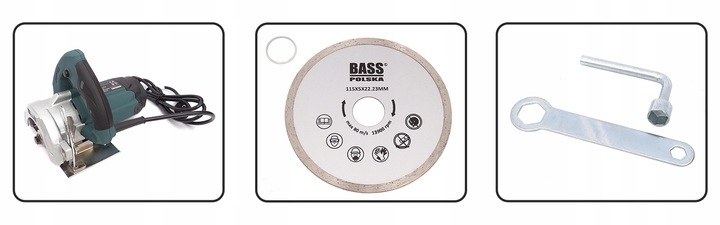 PRZECINARKA TARCZOWA DO CIĘCIA PŁYTEK GRESU 115 MM 2200W + TARCZA