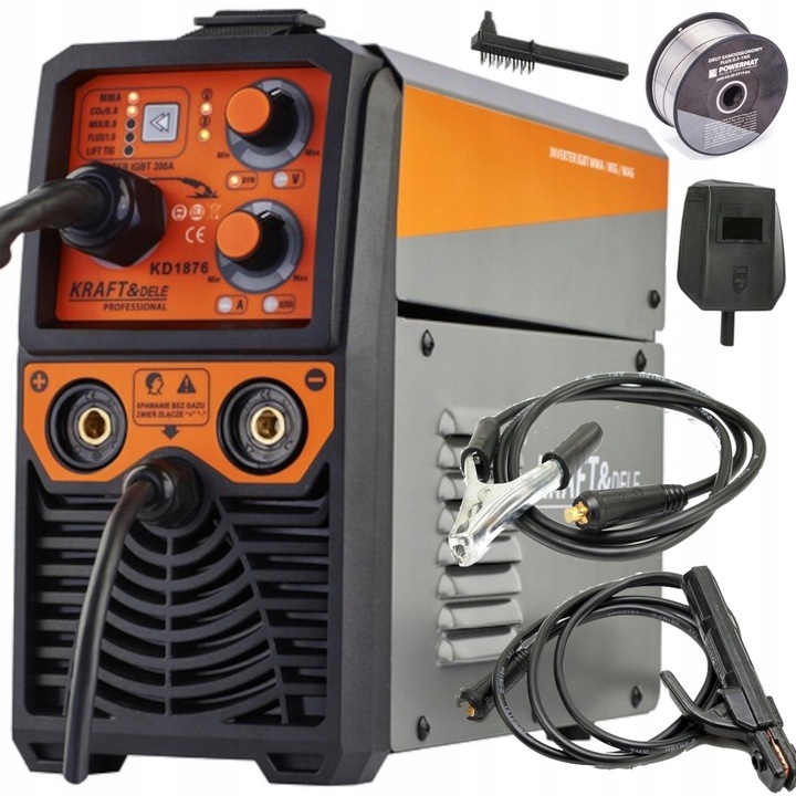 SPAWARKA INWERTOROWA MIGOMAT MIG MAG MMA TIG 200 A FLUX IGBT + GRATIS DRUT
