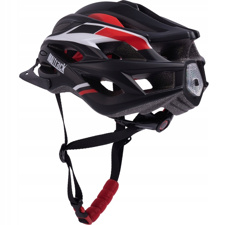 KASK ROWEROWY REGULOWANY 57-62 UNIWERSLANY Z WENTYLACJĄ DASZKIEM LAMPKĄ