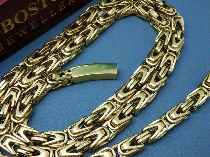 GRUBY ZŁOTY ŁAŃCUSZEK NA SZYJĘ SPLOT KRÓLEWSKI