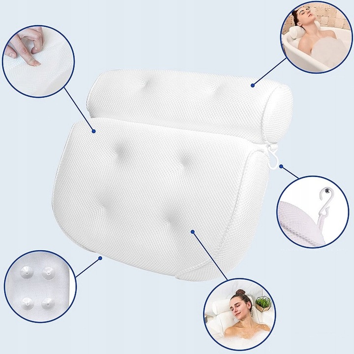 PODUSZKA DO WANNY KĄPIELI RELAKSACYJNA ZAGŁÓWEK KĄPIELOWA PODKŁADKA RELAKS