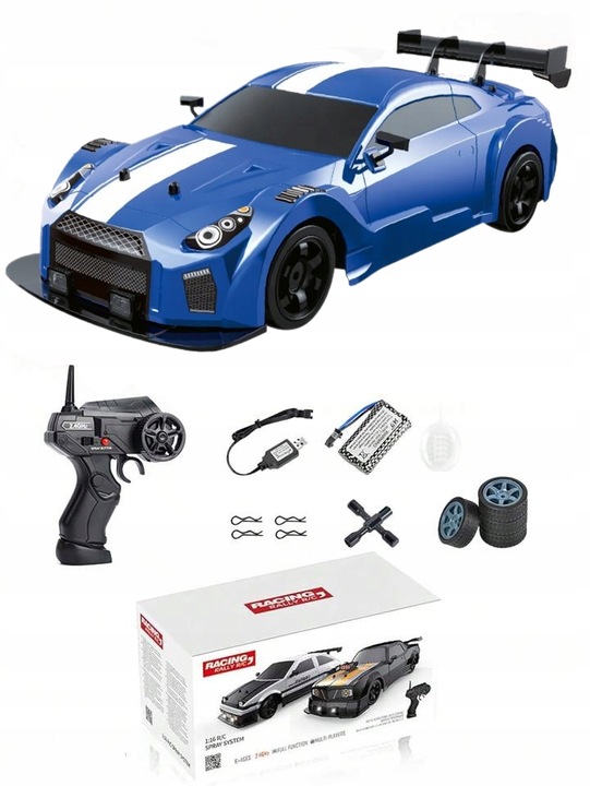 Auto Do Driftu Samochód zdalnie sterowany RC Duże Autko Drift Led Dym 1:16