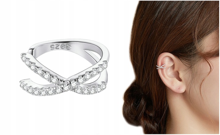 Kolczyk Nausznica Kolczyk Cyrkonie Kolczyk Srebro 925