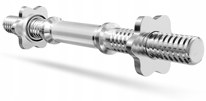 GRYF stalowy pełny odlew prosty 40cm 30mm chromowany hantle śrubowy zaciski