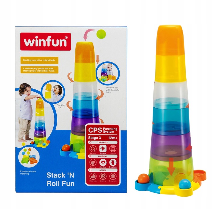 0737 Wieża z Piłeczkami Piramidka Duża SORTER Smily zabawa dla dzieci