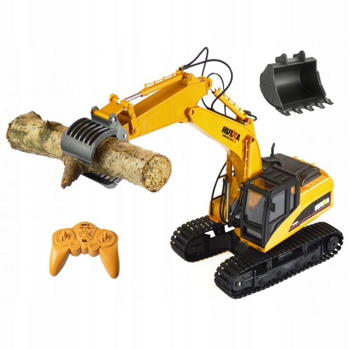 MOCNA KOPARKA ZDALNIE STEROWANA GĄSIENICOWA RC + CHWYTAK 2w1 METAL + PILOT