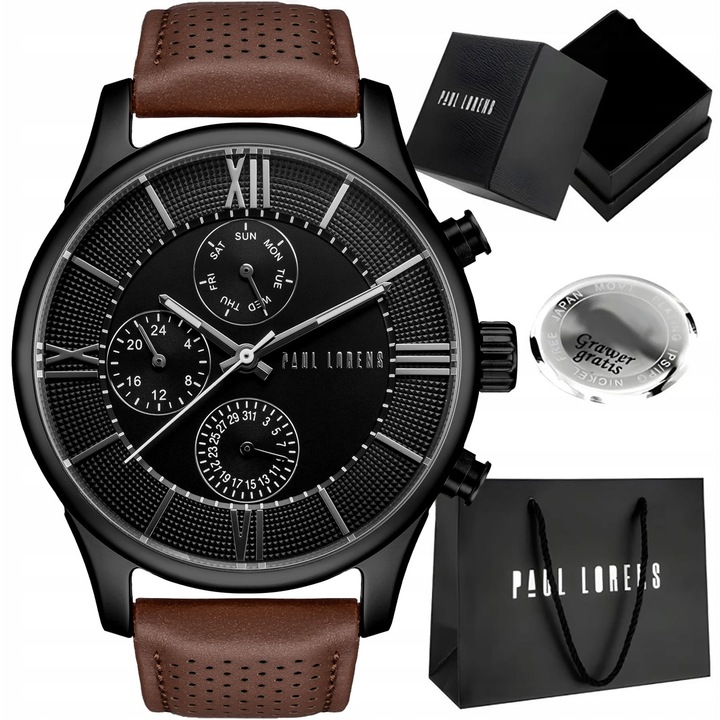 Zegarek męski Paul Lorens SAVRESE z multi-datownikiem DLA TATY-grawer