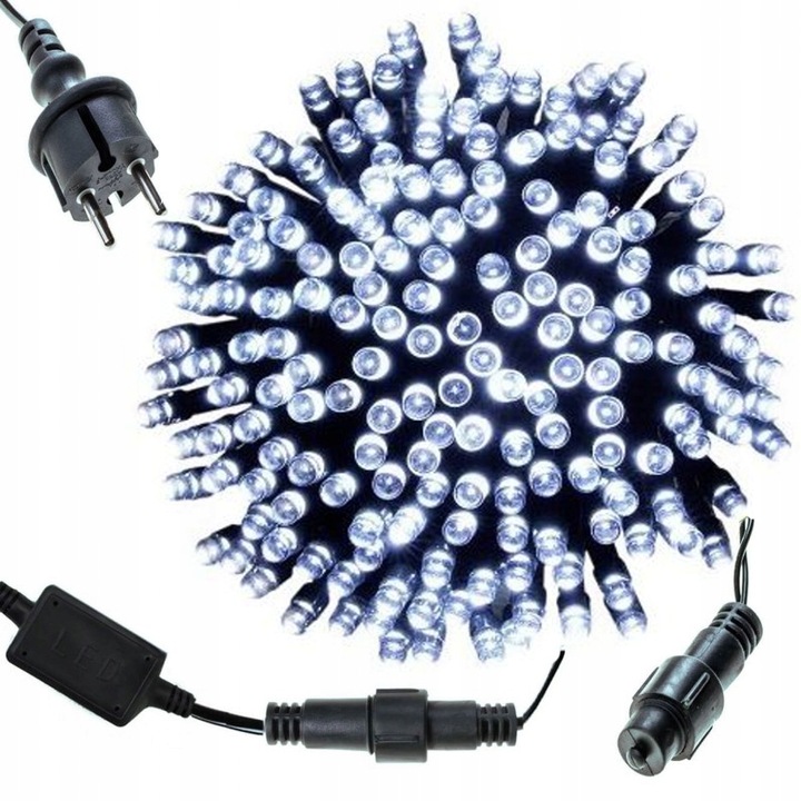 LAMPKI CHOINKOWE LED 1000 ZEWNĘTRZNE GRUBE 68m - ŚWIATŁO STAŁE