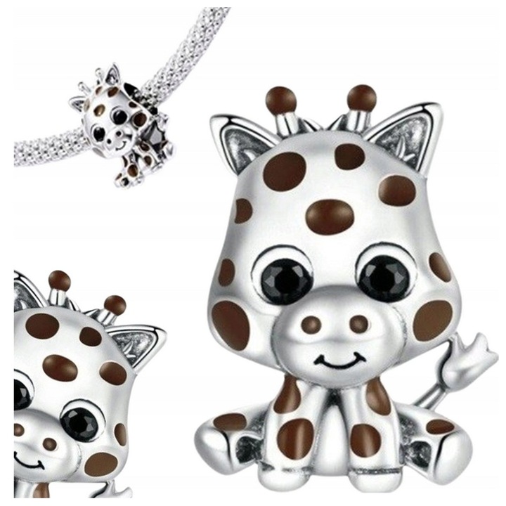 CHARMS Zawieszka ŻYRAFA srebrny charms charmsy Wysoka Jakość SREBRO s925