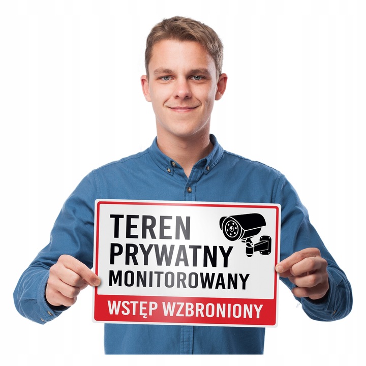 Tabliczka Teren Prywatny Monitorowany Wstęp Wzbroniony PCV 20x30 - 3 sztuki