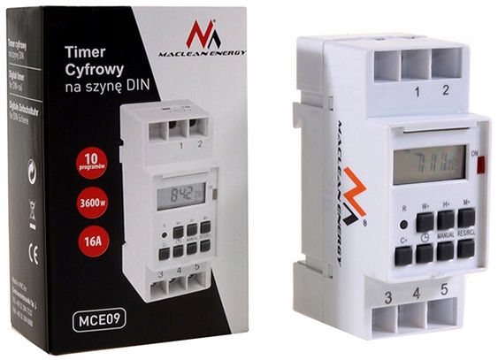 TIMER PROGRAMATOR CZASOWY NA SZYNĘ DIN TYGODNIOWY