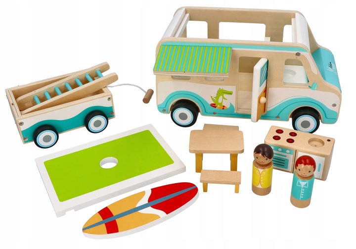 ADAMTOYS KAMPER DLA DZIECI POJAZD PODRÓŻNY AUTKO ZABAWKOWY POJAZD SURF VAN