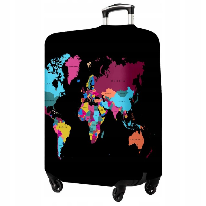 Pokrowiec na Walizkę Ochronny Etui Rozmiar L Nadruk Fullprint W3 Mapa