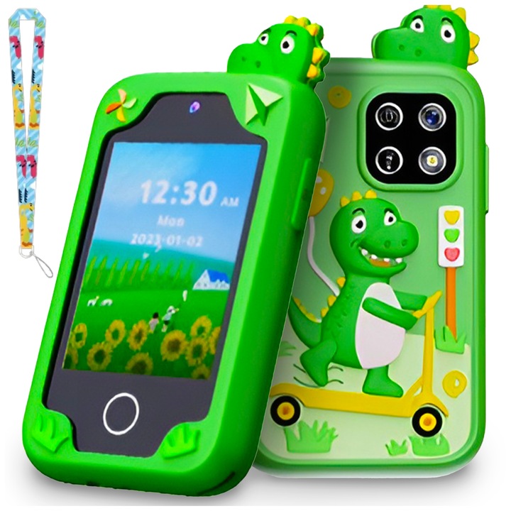TELEFON DLA DZIECI SMARTFON ZABAWKOWY KAMERA LATARKA GRY POLSKIE MENU SMYCZ