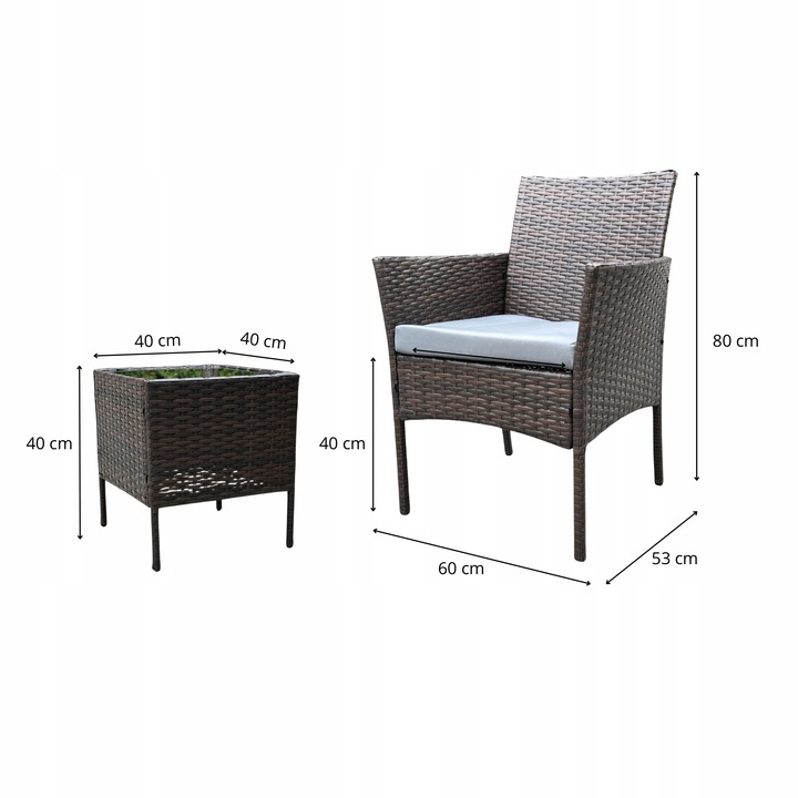 ZESTAW MEBLI OGRODOWYCH NM04 MTG MEBLE OGRODOWE TECHNORATTAN BRĄZ JASNY